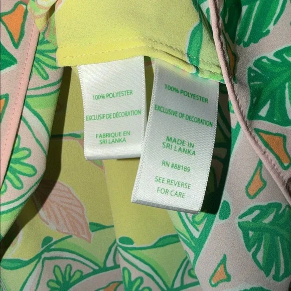 Lilly Pulitzer Floral Yellow and pink Blouse XL - Picture 4 of 6